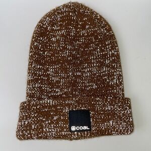 Coal The Burlington Reflective Knit Beanie Ginger Brown Cuffed Watch Cap O/S